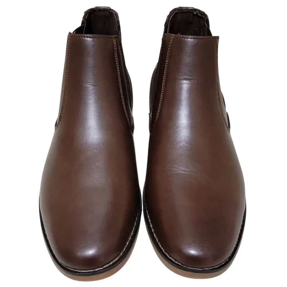 Deer Stags Men Hal Chelsea Ankle Boots Size US 8M Dark Brown Vegan Leather